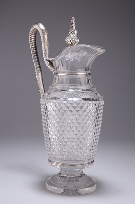 Lot 1246 - AN EARLY VICTORIAN SILVER-MOUNTED CLARET JUG