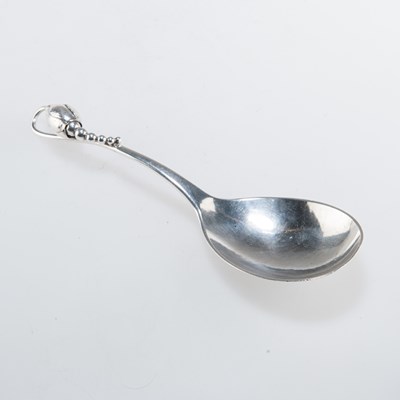 Lot 1037 - GEORG JENSEN: A DANISH STERLING 'BLOSSOM' PATTERN SERVING SPOON