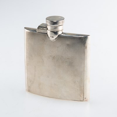 Lot 1142 - A GEORGE VI SILVER HIP FLASK