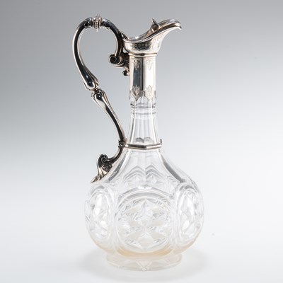 Lot 1239 - A VICTORIAN SILVER-MOUNTED CLARET JUG