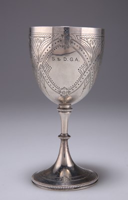 Lot 1253 - A VICTORIAN SILVER GOBLET