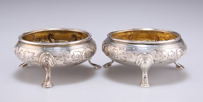 Lot 1264 - A PAIR OF VICTORIAN SILVER SALTS