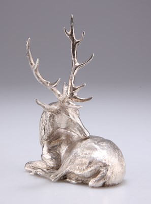 Lot 1116 - AN ELIZABETH II SILVER MODEL OF A STAG