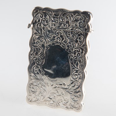 Lot 1216 - A GEORGE V SILVER CARD CASE