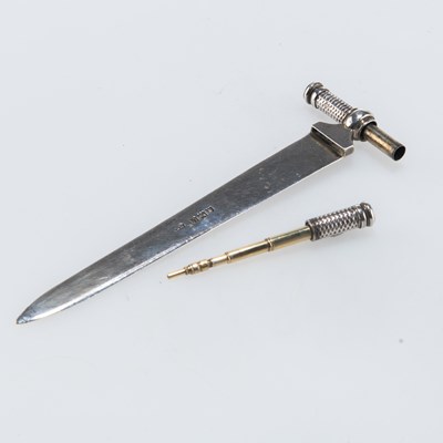 Lot 1148 - AN EDWARDIAN SILVER LETTER OPENER