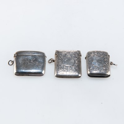 Lot 1218 - THREE SILVER VESTAS, EARLY 20TH CENTURY