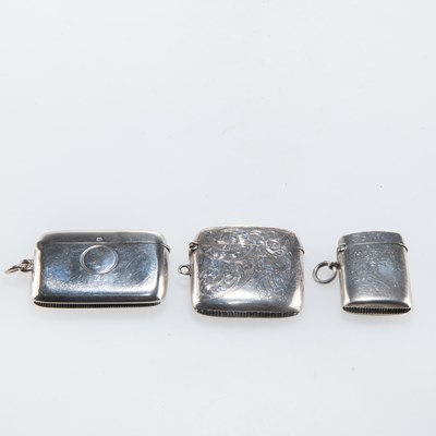 Lot 1329 - THREE SILVER VESTAS, 20TH CENTURY