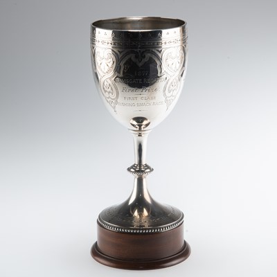 Lot 1275 - A LARGE VICTORIAN SILVER TROPHY-CUP