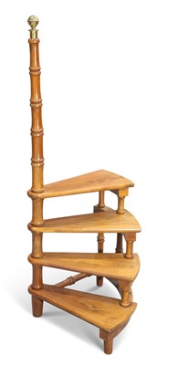 Lot 397 - A SET OF REPRODUCTION HARDWOOD LIBRARY STEPS