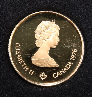 Lot 1373 - ROYAL CANADIAN MINT, AN OLYMPIC GOLD PROOF COIN, 1976