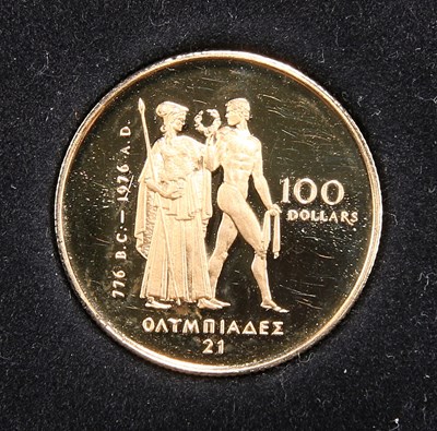 Lot 1373 - ROYAL CANADIAN MINT, AN OLYMPIC GOLD PROOF COIN, 1976