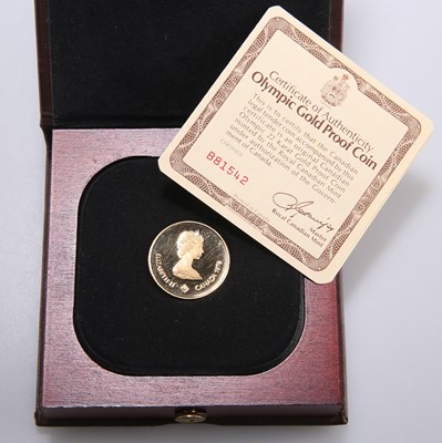 Lot 1373 - ROYAL CANADIAN MINT, AN OLYMPIC GOLD PROOF COIN, 1976