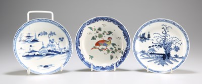 Lot 110 - THREE LIVERPOOL PORCELAIN SAUCERS