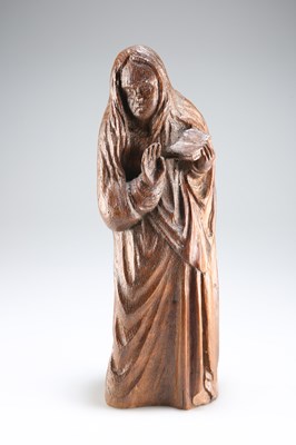 Lot 297 - A 19TH CENTURY OAK CARVING OF A SAINT