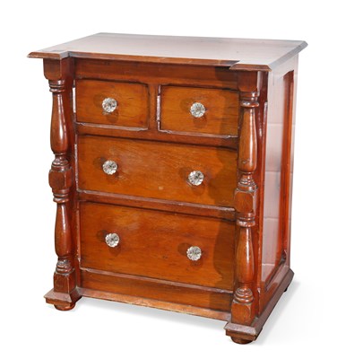 Lot 772A - A VICTORIAN STAINED PINE MINIATURE CHEST OF DRAWERS