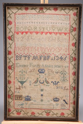 Lot 284 - A 19TH CENTURY NEEDLEWORK SAMPLER