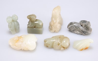 Lot 204 - SEVEN CHINESE JADE CARVINGS