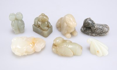 Lot 204 - SEVEN CHINESE JADE CARVINGS