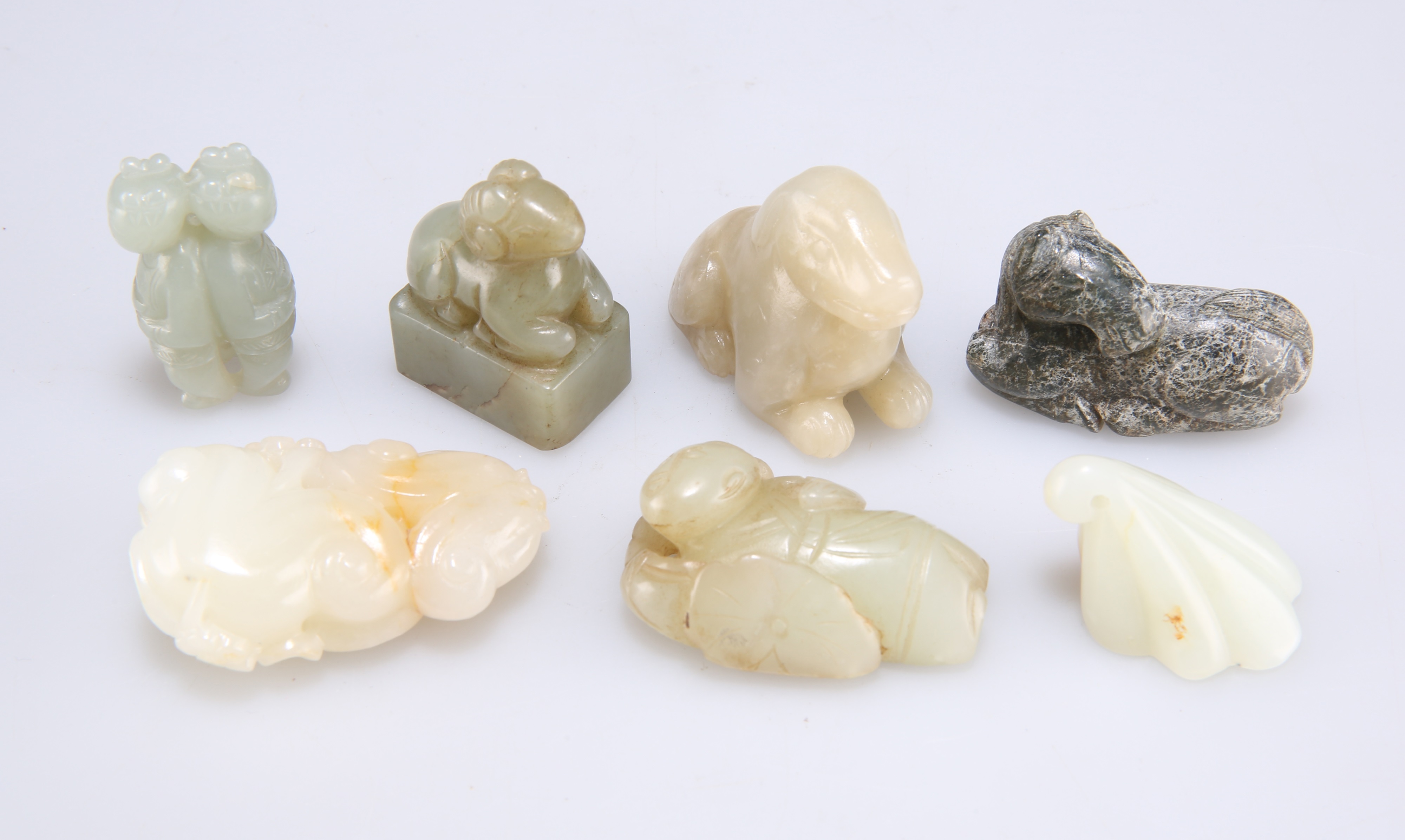 Lot 204 SEVEN CHINESE JADE CARVINGS