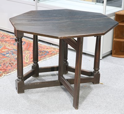 Lot 341 - AN OAK CREDENCE TABLE, 17TH CENTURY AND LATER