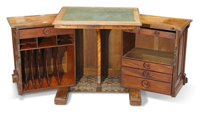 Lot 362 - A VICTORIAN WALNUT 'WOOTON' DESK, BY T. SIMPSON & SON OF HALIFAX, CIRCA 1870