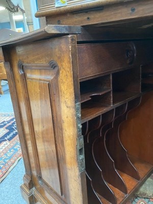 Lot 362 - A VICTORIAN WALNUT 'WOOTON' DESK, BY T. SIMPSON & SON OF HALIFAX, CIRCA 1870