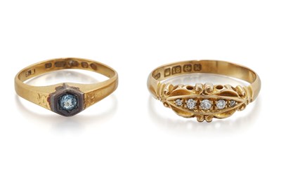 Lot 2296 - TWO ANTIQUE GOLD RINGS