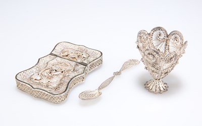 Lot 1272 - A GROUP OF FILIGREE SILVER