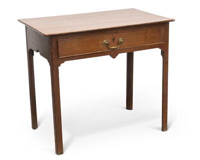 Lot 615 - A GEORGE III OAK SIDE TABLE