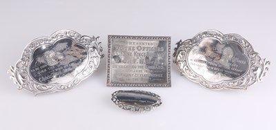 Lot 1113 - † FOUR VICTORIAN SILVER TROPHY PRESENTATION PLAQUES