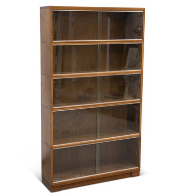 Lot 593 - A MINTY OAK STACKING BOOKCASE