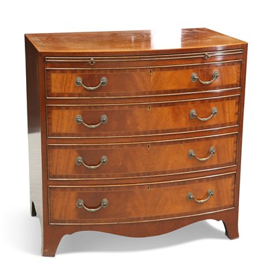 Lot 730 - A CHAPMAN'S SIESTA MAHOGANY BOW-FRONT CHEST OF DRAWERS