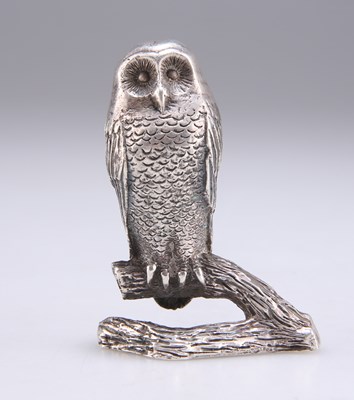 Lot 1139 - AN ELIZABETH II SILVER MODEL OF AN OWL