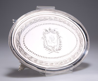 Lot 1121 - A GEORGE III SILVER TEAPOT STAND