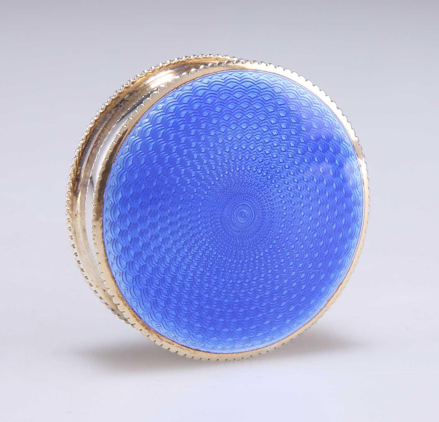 Lot 1242 - A GEORGE V SILVER AND BLUE ENAMEL POWDER