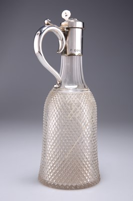 Lot 1300 - A VICTORIAN SILVER-MOUNTED CUT-GLASS CLARET JUG