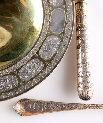 Lot 1377 - A RARE VICTORIAN SILVER-GILT CHRISTENING SET