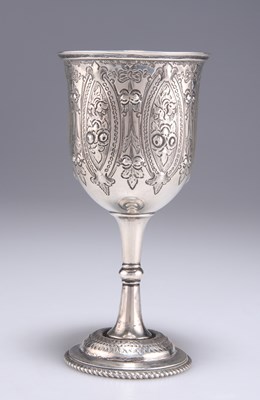 Lot 1078 - A VICTORIAN SILVER GOBLET