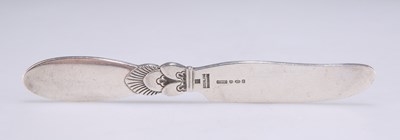 Lot 1049 - GEORG JENSEN: A DANISH STERLING SILVER CACTUS PATTERN BUTTER KNIFE