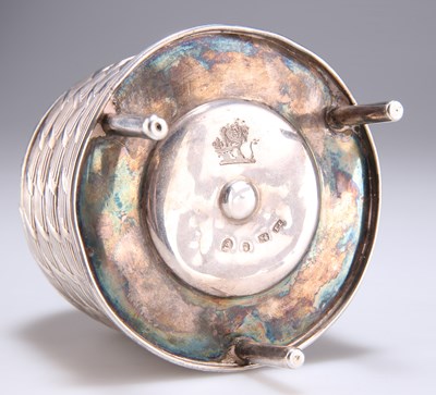 Lot 1346 - A GEORGE III SILVER BEEHIVE HONEY POT