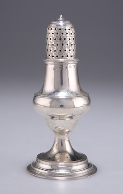 Lot 1058 - A GEORGE III SILVER CASTER