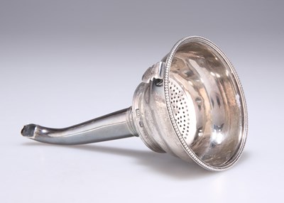 Lot 1293 - A GEORGE III SILVER WINE FUNNEL