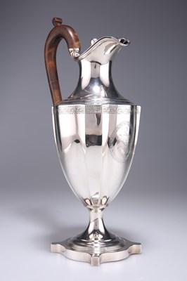 Lot 1021 - A GEORGE III SILVER EWER