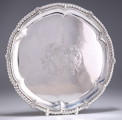 Lot 1261 - A GEORGE III SILVER SALVER