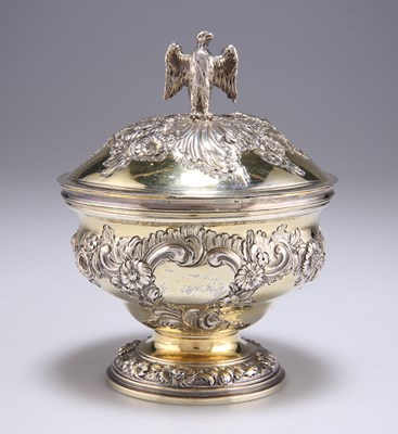 Lot 1054 - A GEORGE II SILVER-GILT SUGAR BOWL AND COVER