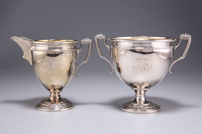 Lot 1164 - A DANISH SILVER TWIN-HANDLED SUGAR BOWL AND CREAM JUG, LATE 19TH/EARLY 20TH CENTURY