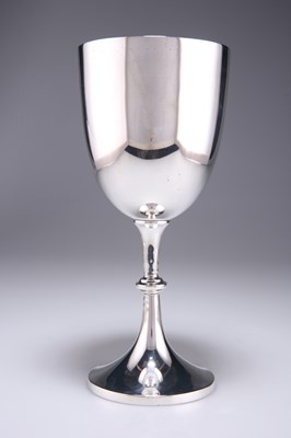 Lot 1108 - A LATE VICTORIAN LARGE SILVER GOBLET