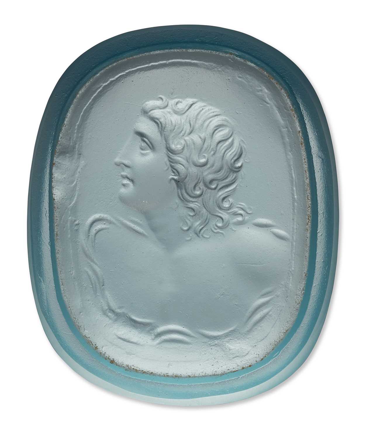 Lot 2148 - A LARGE BLUE PASTE INTAGLIO AFTER THE ANTIQUE