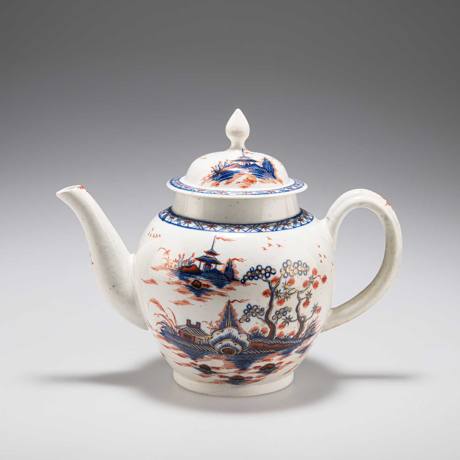 Lot 75 - A JOHN PENNINGTON LIVERPOOL TEAPOT AND COVER, CIRCA 1770-80