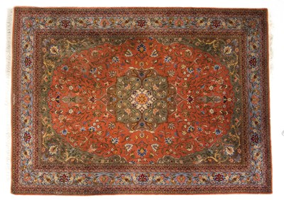 Lot 499 - AN INDIAN SILK LARGE CARPET